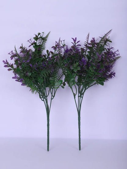 Artificial Green Eucalyptus Bouquets For Wedding Floral Arrangement (34 cm Tall, Pack of 3, Blue)