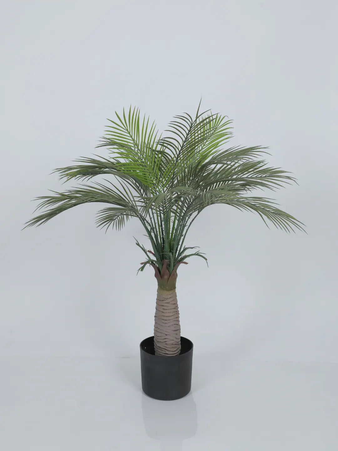 Artificial Tropical Bottle Areca Palm Plant with Basic Black Pot (100 cm Tall, Green)