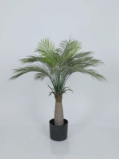 Artificial Tropical Bottle Areca Palm Plant with Basic Black Pot (100 cm Tall, Green)