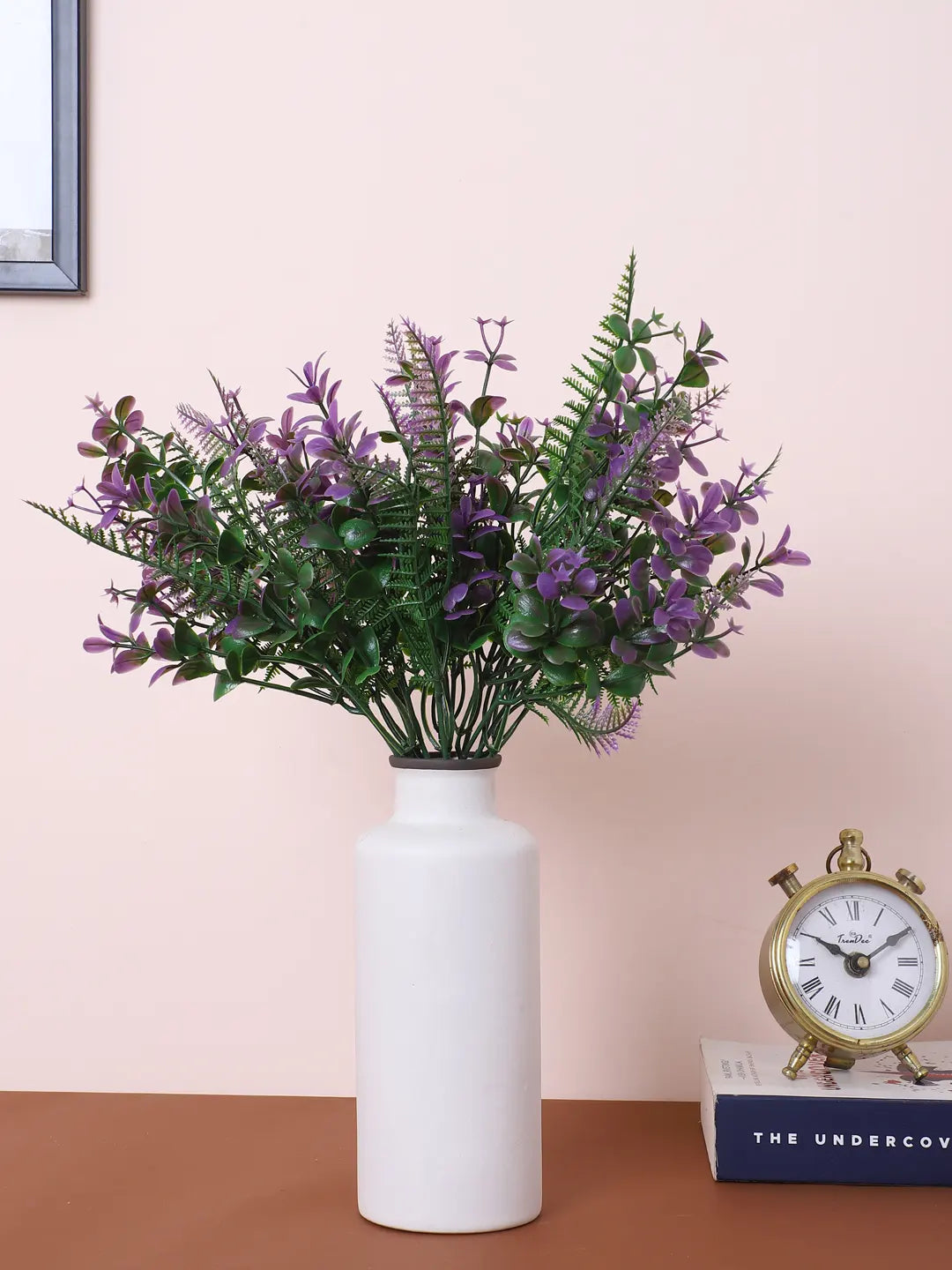 Artificial Green Eucalyptus Bouquets For Wedding Floral Arrangement (34 cm Tall, Pack of 3, Blue)
