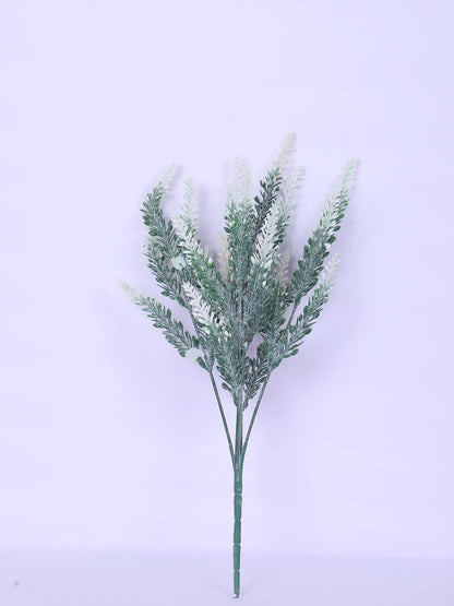 Artificial Lavender Flowers Faux Plants for Vase Pot Home Décor Wedding Kitchen Garden (Pack of 3, White)