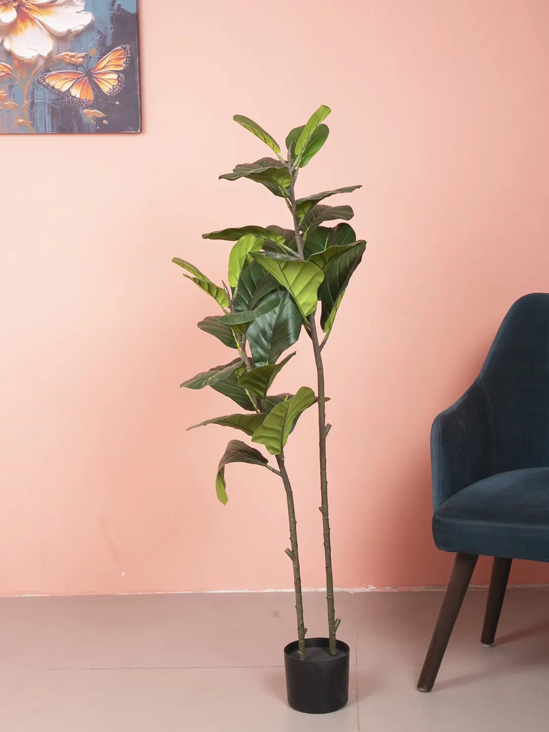 Artificial Evergreen Fiddle Leaf Fig Potted Plants Natural Faux Plants - 120 cm Tall