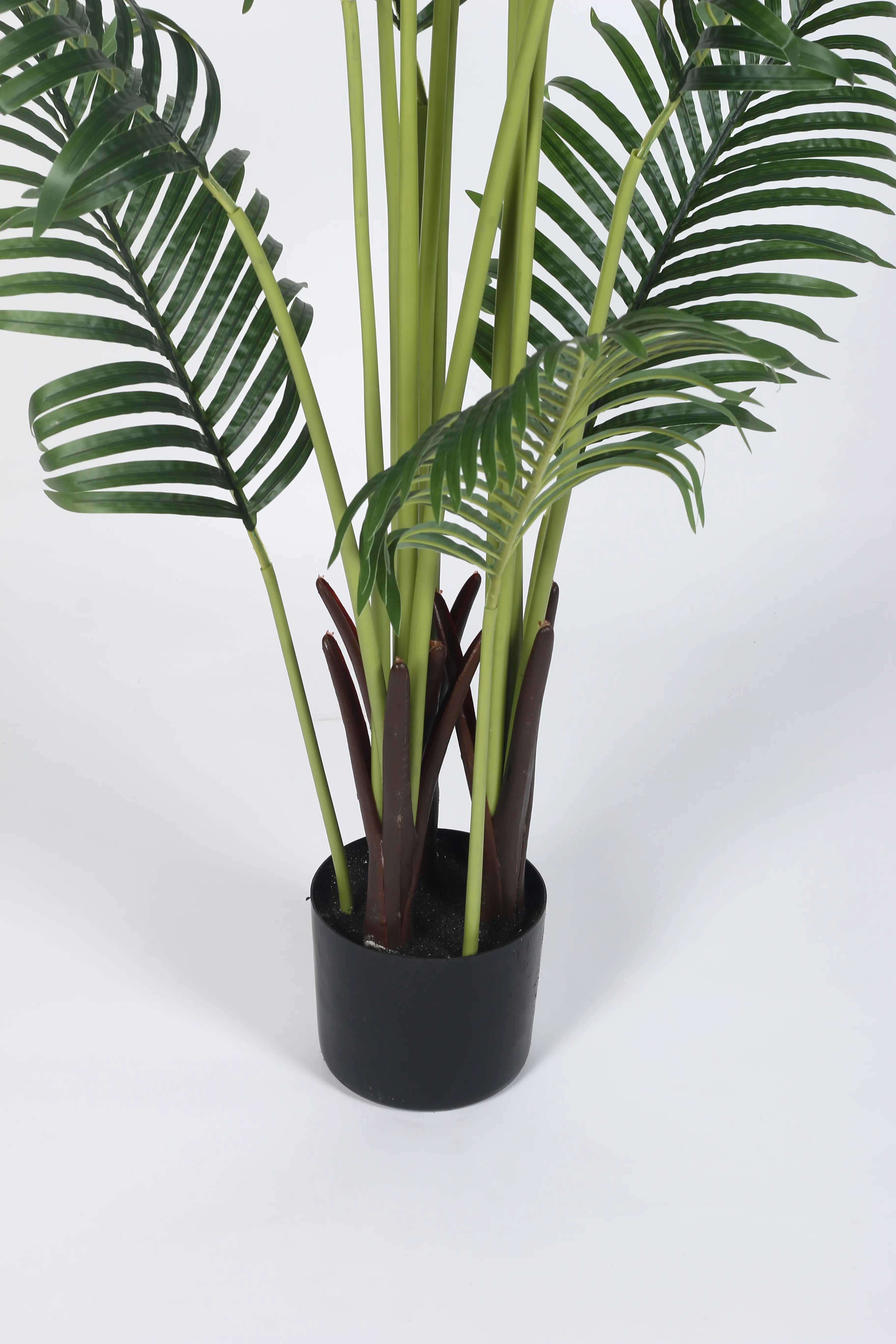 Artificial Lush Green Areca Palm Plants with Basic Black Pot - 160 cm Tall