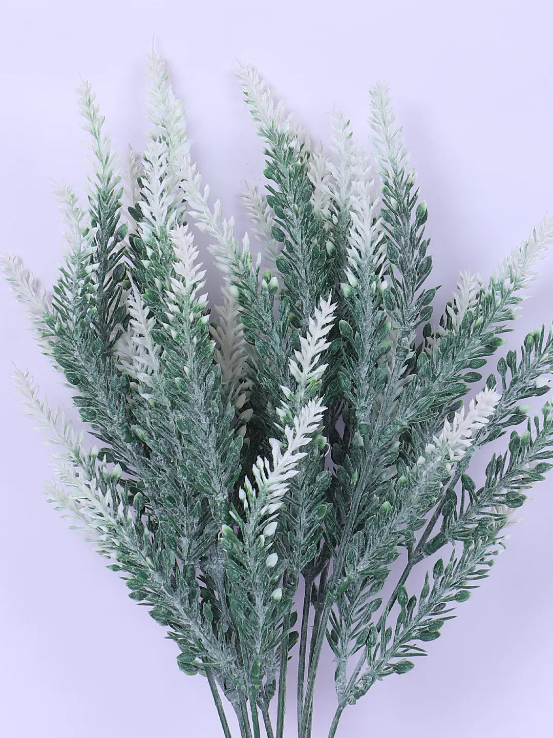 Artificial Lavender Flowers Faux Plants for Vase Pot Home Décor Wedding Kitchen Garden (Pack of 3, White)