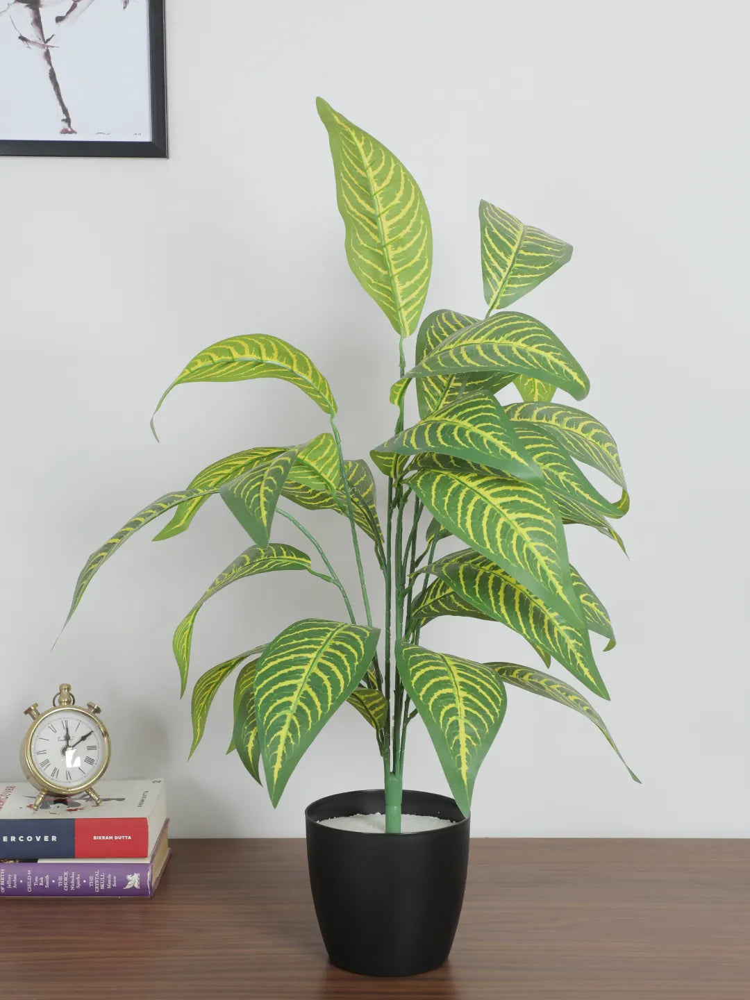 Artificial Yellow Croton Plants for Interior Decor/Home Decor/Office Decor|26 Leaves (with Pot, 70 cm Tall)
