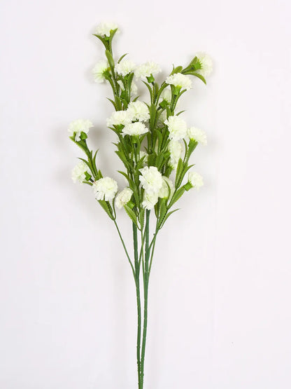 Artificial Decorative Chrysanthemum Flower Stick for Home décor (15 Head Flower, Pack of 3, White)