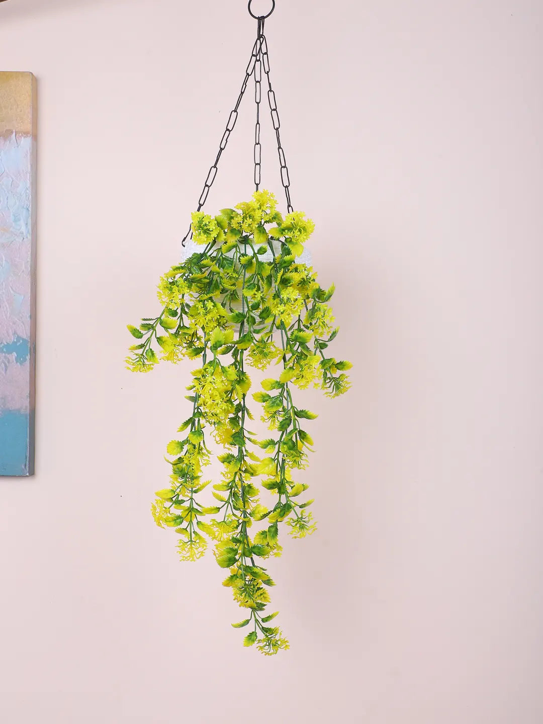 Artificial Hanging Green Creeper for Home, Wedding Décor (Pack of 2, 70 cm Tall, Yellow)