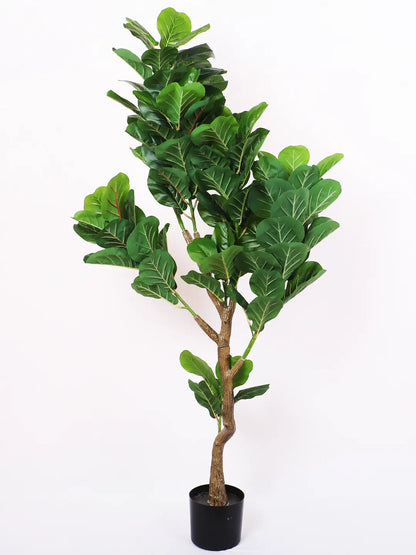 Artificial Fiddle Leaf Fig Plant with Basic Black Pot - 150 cm tall -Green