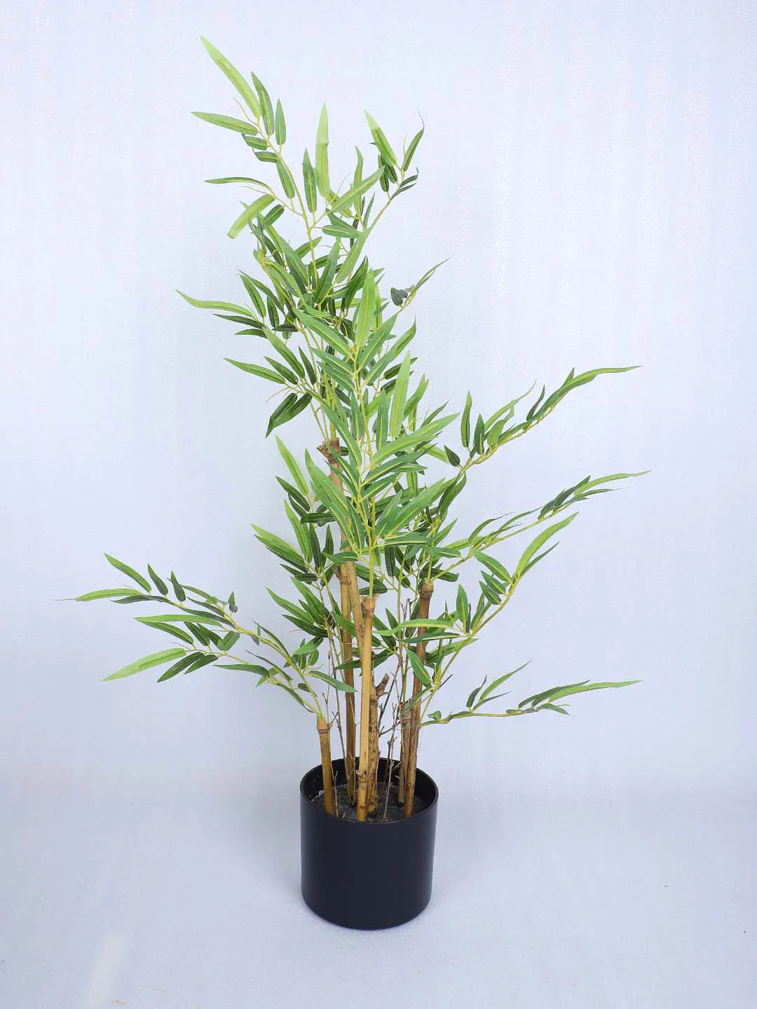 Artificial Bamboo Bliss Plant with Basic Black Pot - 3 feet Green