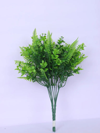 Artificial Green Eucalyptus Bouquets For Wedding Floral Arrangement (34 cm Tall, Pack of 3, Green)