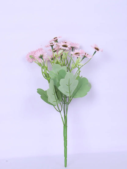 Artificial Daisy Flower Bouquets Wedding Floral Arrangement (32 cm Tall, Pack of 3, Pink)