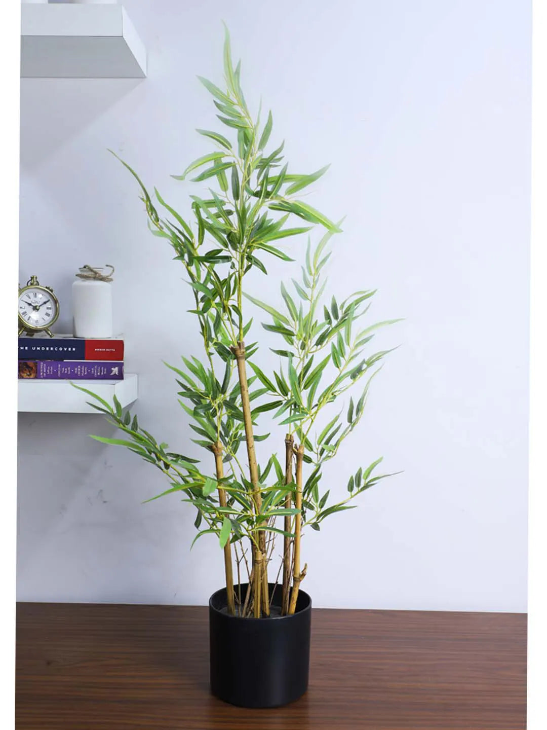 Artificial Bamboo Bliss Plant with Basic Black Pot - 3 feet Green