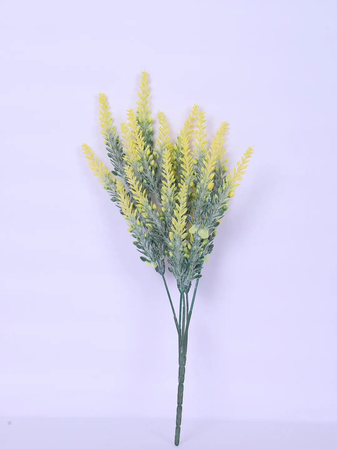 Artificial Lavender Flowers Faux Plants for Vase Pot Home Décor Wedding Kitchen Garden (Pack of 3, Yellow)