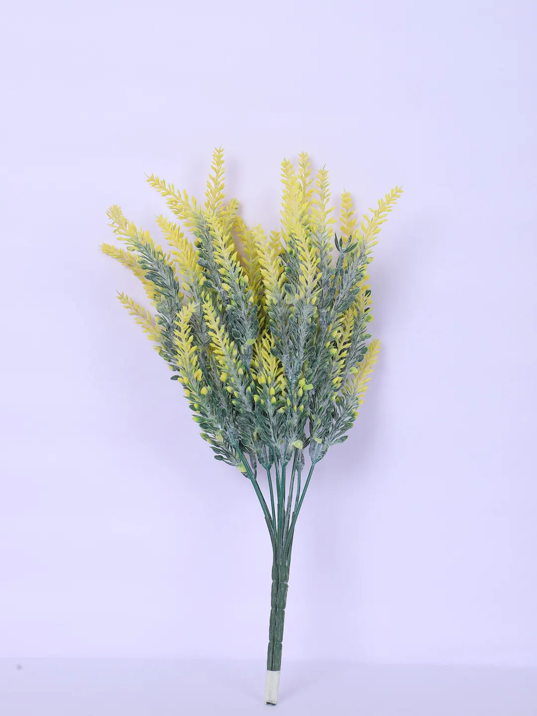 Artificial Lavender Flowers Faux Plants for Vase Pot Home Décor Wedding Kitchen Garden (Pack of 3, Yellow)