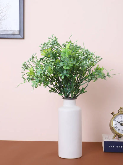 Artificial Green Bouquets for Wedding Floral Arrangement (40 cm Tall, Without Pot, Pack of 3, Multicolor)