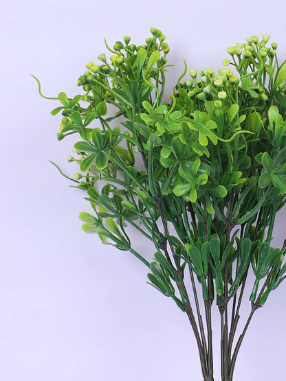 Artificial Green Bouquets for Wedding Floral Arrangement (40 cm Tall, Without Pot, Pack of 3, Multicolor)