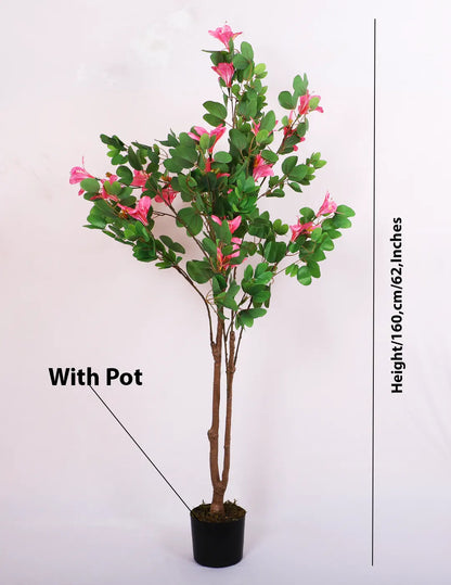 Artificial Bougainvillea Flowers Plants with Pot -160 cm Tall, Green/Pink