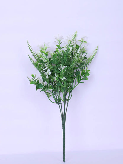 Artificial Green Eucalyptus Bouquets For Wedding Floral Arrangement (34 cm Tall, Pack of 3, White)