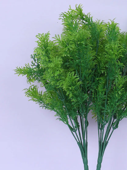 Artificial Green Grass Bouquets For Wedding Floral Arrangement (30 cm Tall, Without Pot, Pack of 3, Green)
