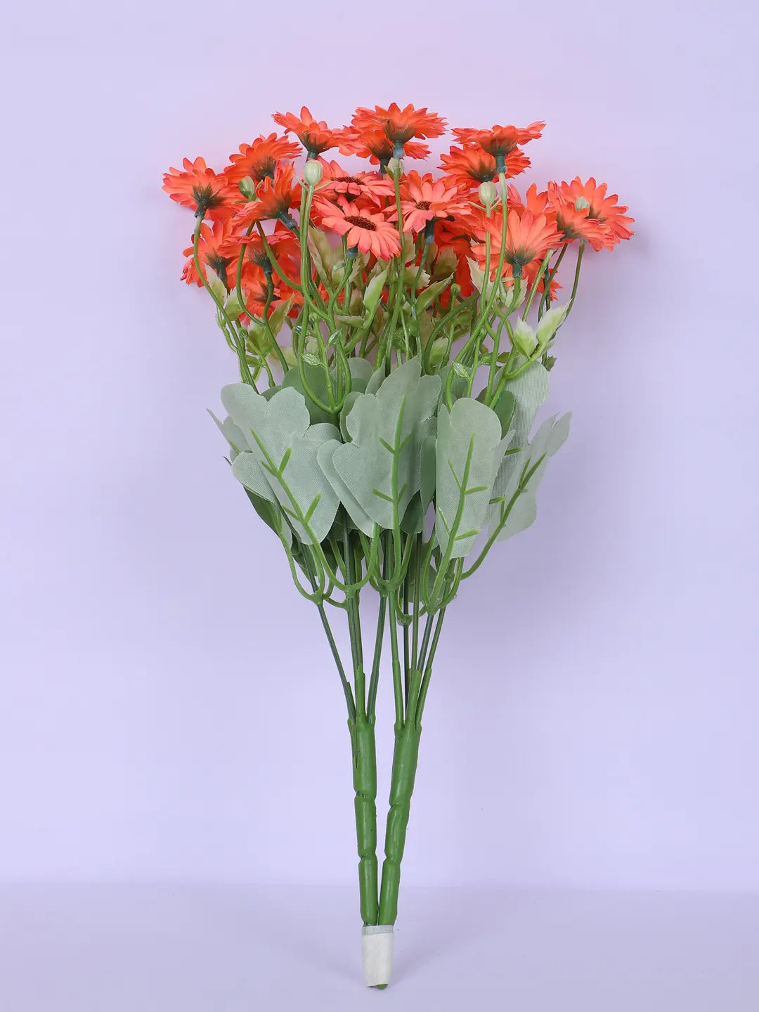 Artificial Daisy Flower Bouquets Wedding Floral Arrangement (32 cm Tall, Pack of 3, Orange)