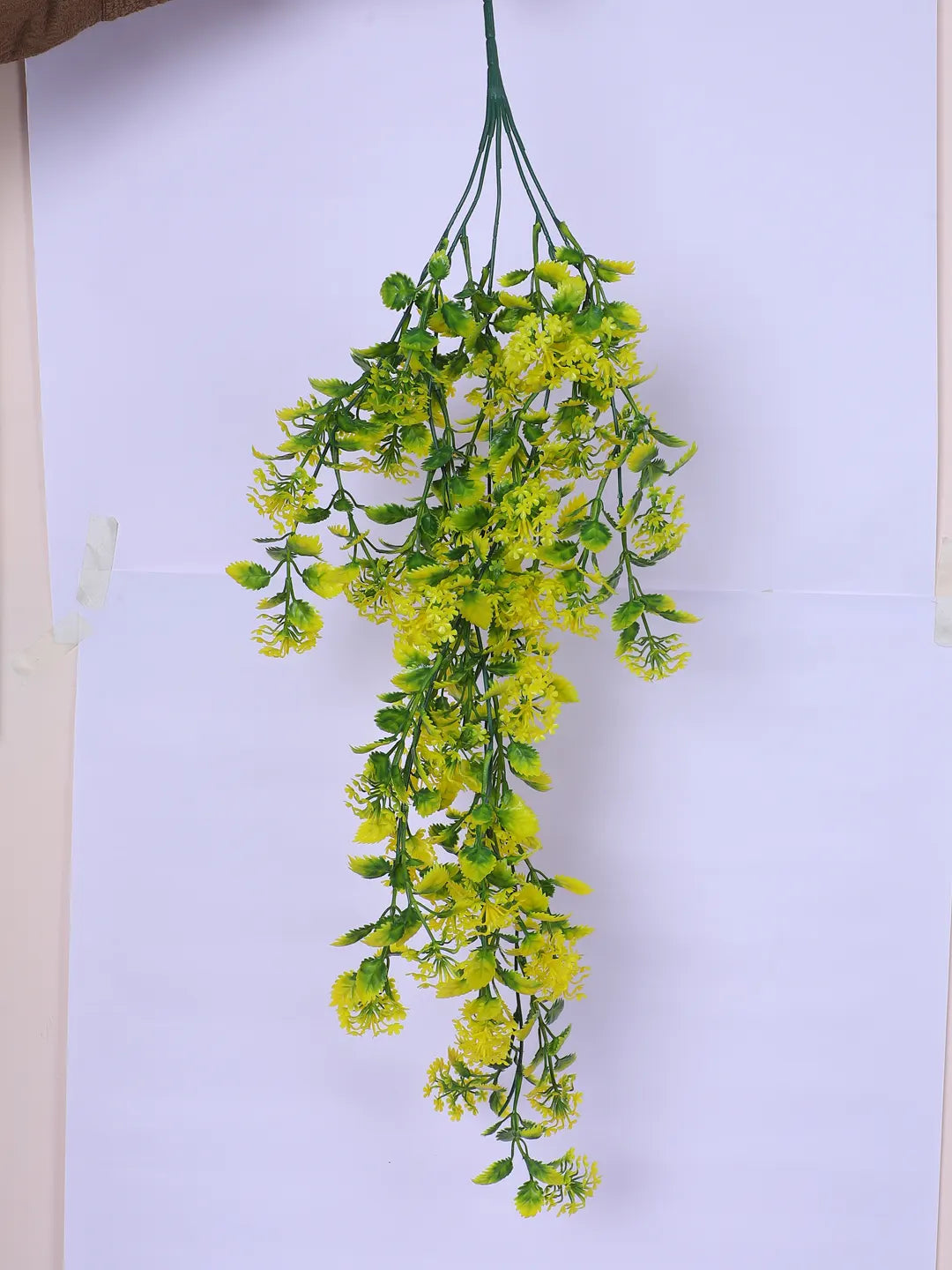 Artificial Hanging Green Creeper for Home, Wedding Décor (Pack of 2, 70 cm Tall, Yellow)