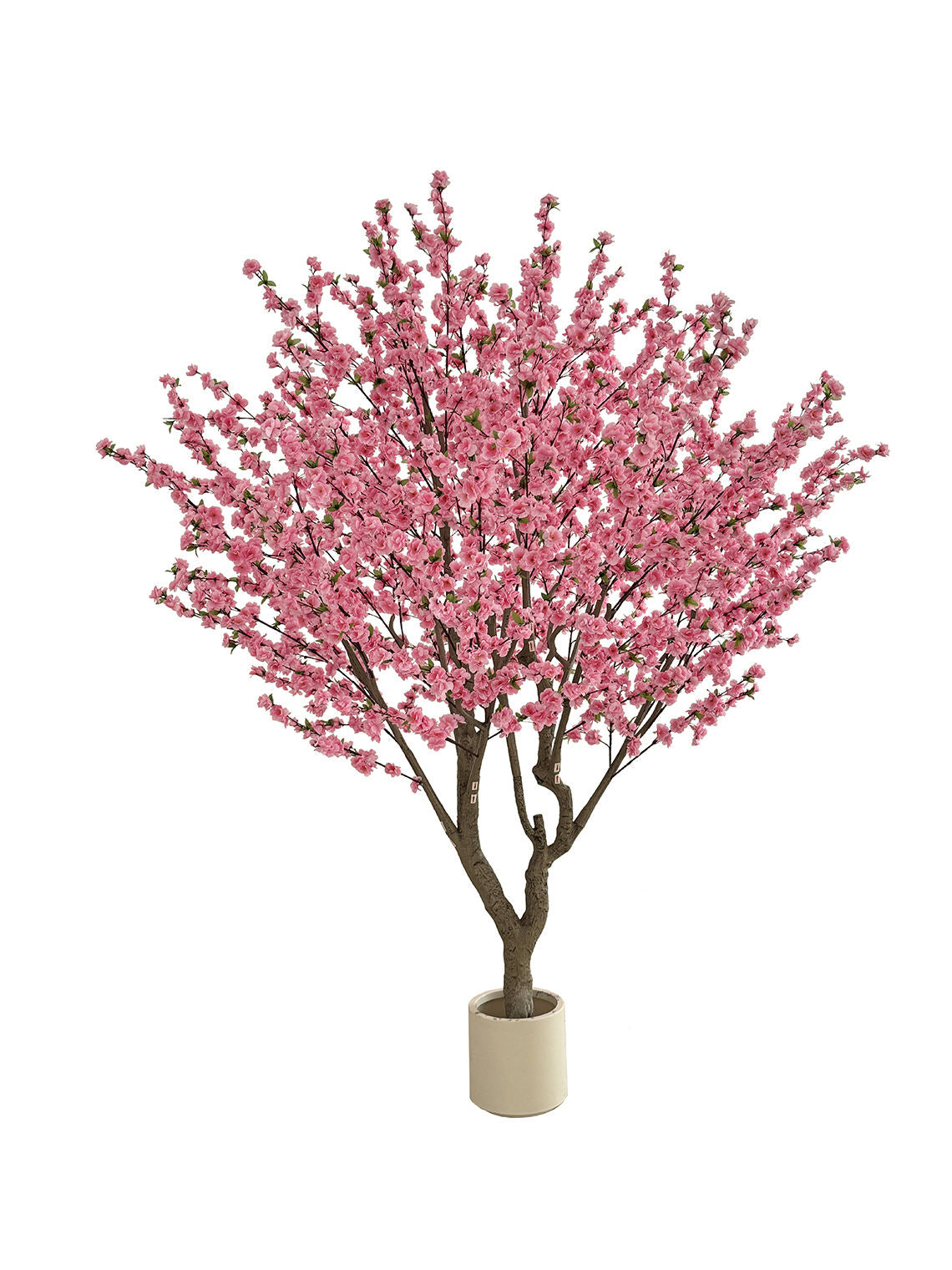 Artificial Blush Pink Cherry Blossom Plant With Black Pot- 8 Feet Tall