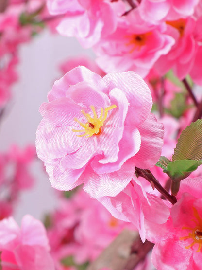 Artificial Blush Pink Cherry Blossom Plant With Black Pot- 8 Feet Tall